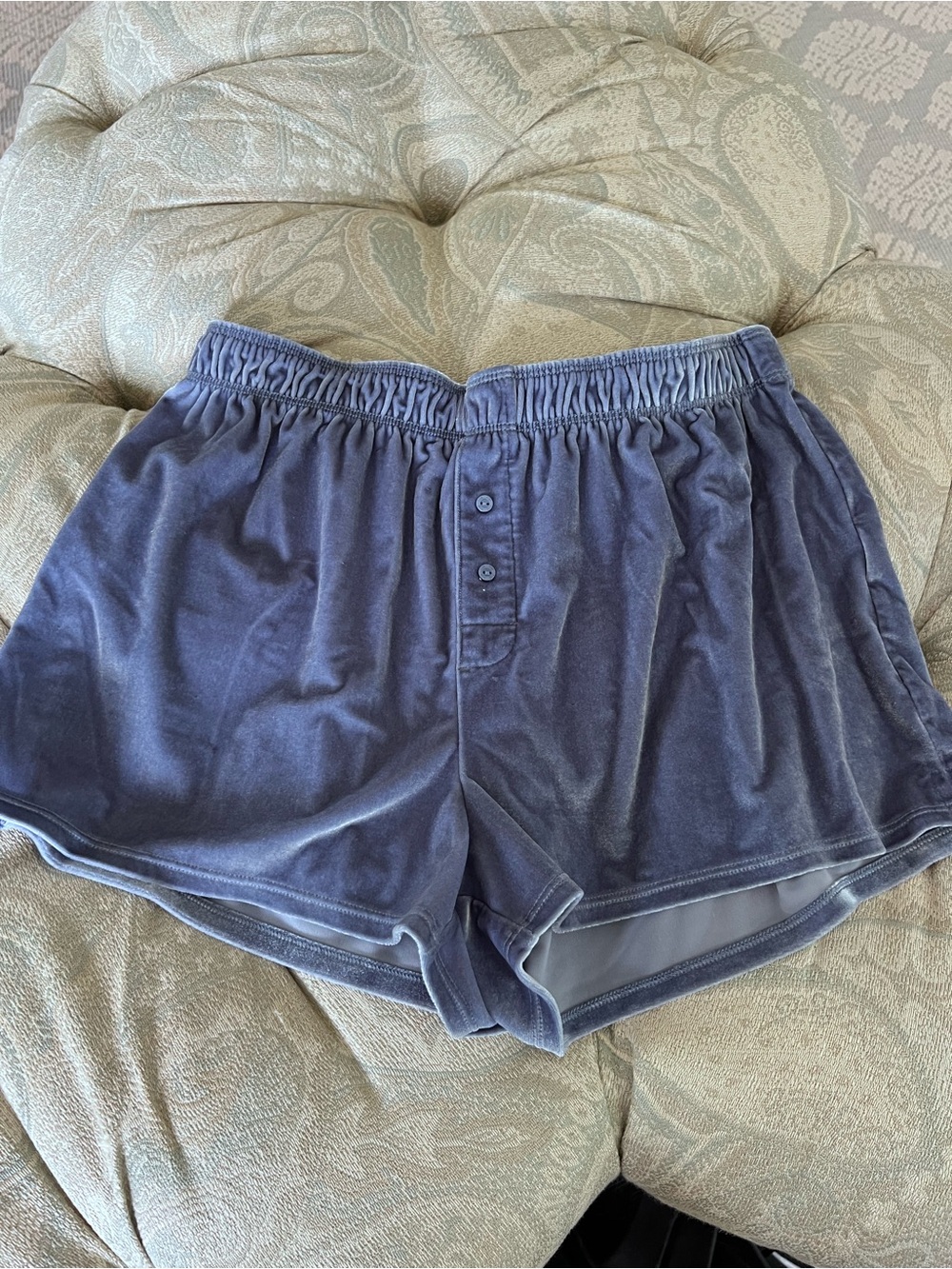 Velour Lounge Shorts - Dusty Blue. Never worn